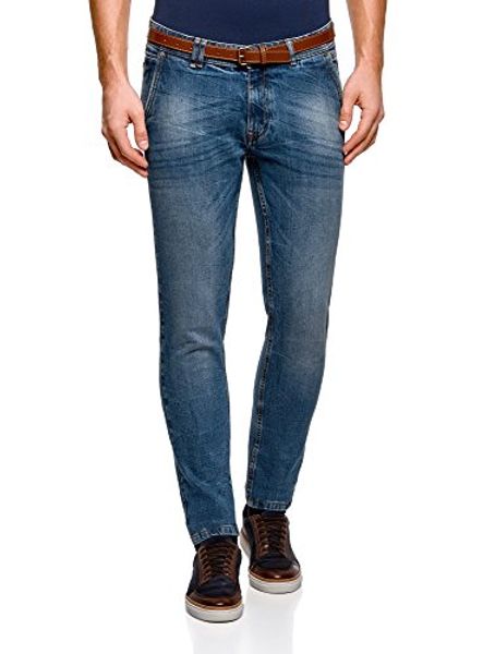

oodji ultra men's basic slim-fit jeans, Blue
