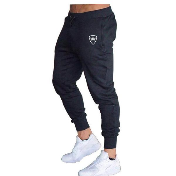 

fitness sportswear new style mens brand jogger sweatpants man gyms workout fitness cotton trousers male casual fashion skinny track pants, Black