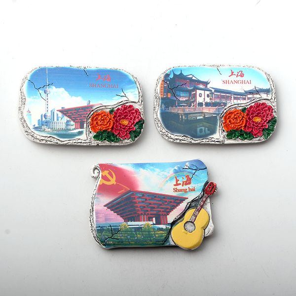 

shang hai china fridge magnets world travel souvenir refrigerator magnetic stickers 1pcs