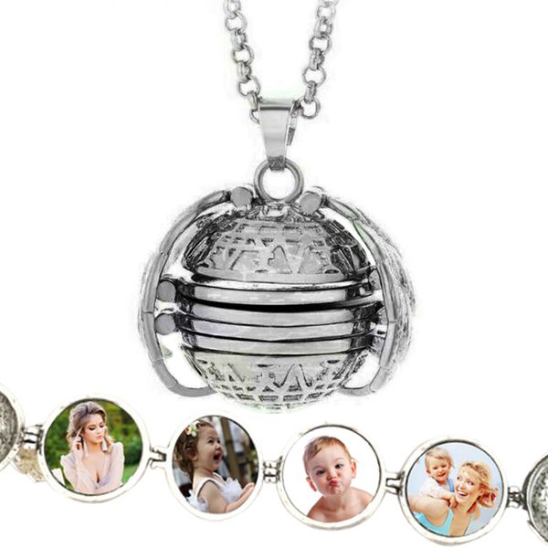 

golden angel wings snitch expanding p locket metal pendant necklace for women men vintage quidditch balls gift jewelry 2019, Silver