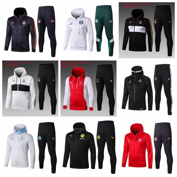 

19 20 borussia dortmund tracksuit jacket set long sleeve training suit 2019 2020 borussia dortmund football clothes hoodie, Black
