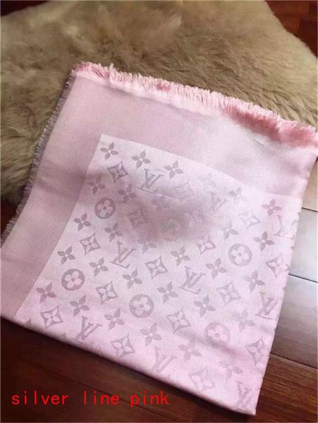 

fashion Design womans with silver thread Scarf High Quality scarves Classic Ladies Wrap scarves 140x140cm for Women without box AT101