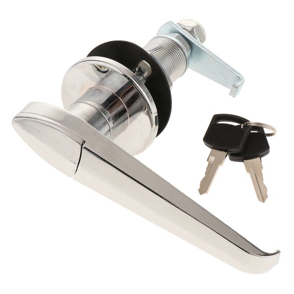 

silver cabinet door l handle lock w/2 keys for toolbox cabinet truck boat