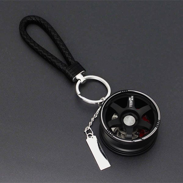 

car key chain wheel for key ring holder auto aluminum wheels rim model customize logo keyrings for keys moto pendant keychain, Silver