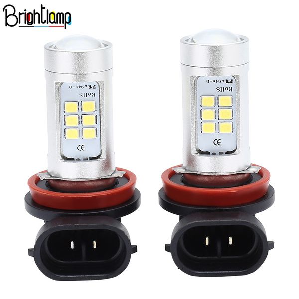 

2pcs h11 led anti-fog lamp daytime driving led fog light 800lm 6000k white car fog light replacement bulb
