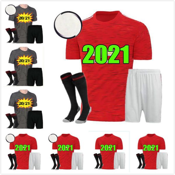

kids kit 20 21 manchester pogba rashford leaked united soccer jersey 2020 2021 utd martial fernandes greenwood james kids football kits shir, Black;yellow