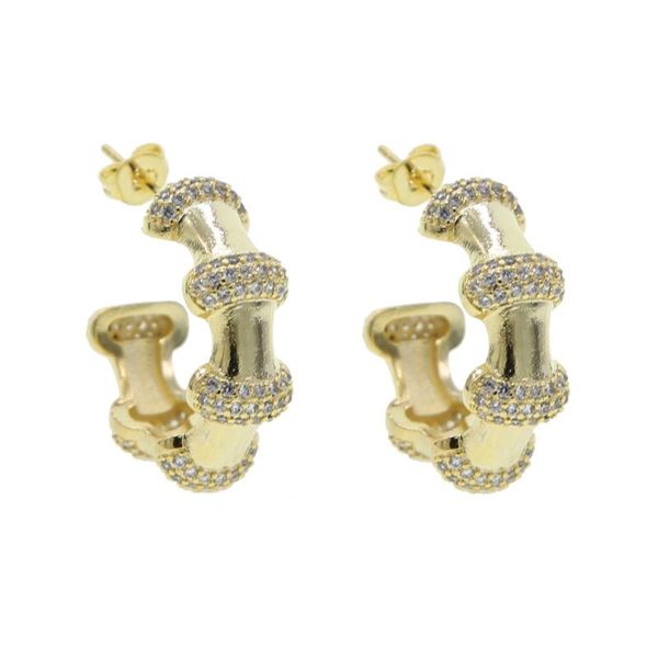 

2020 new arrived gold color bead rivet cz small hoop earrings for women girl charm geometric round circle fashion jewelry, Golden;silver