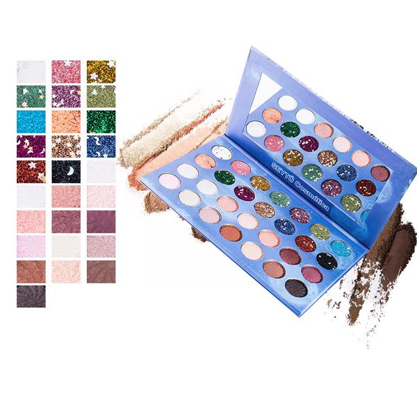 

2019 new arrivalbeautiful witch mermaid eye hadow palette 28 color blue tarry ky himmer glitter eye hadow plate powder matte eye hadow