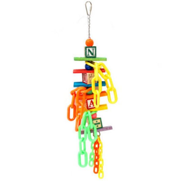 

parrot toys bird toys parrot gnaw building block plastic chain toys 148g