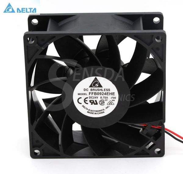 

delta ffb0924ehe 9238 90mm 92mm dc 24v 0.75a 2-wire -pin server inverter cooling fans case axial