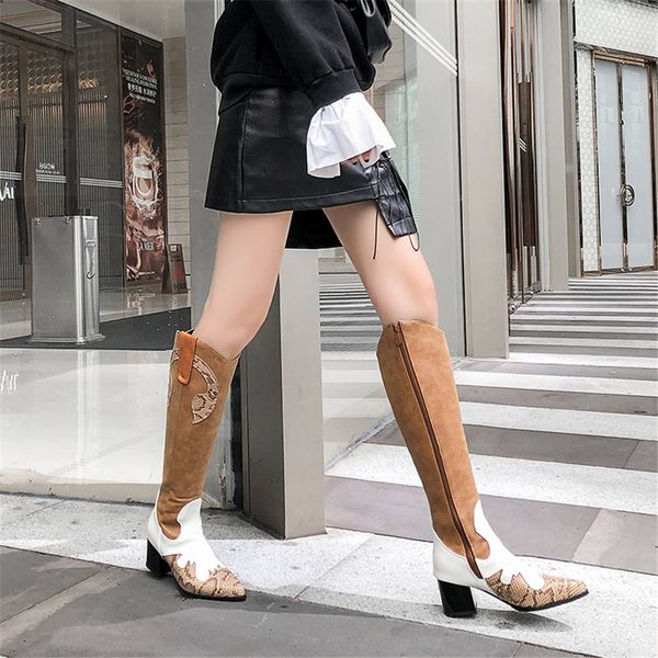 

sarairis 2020 fashion dropship plus size 43 leisure shoes woman cowboy boots winter warm plush western boots female shoes women, Black