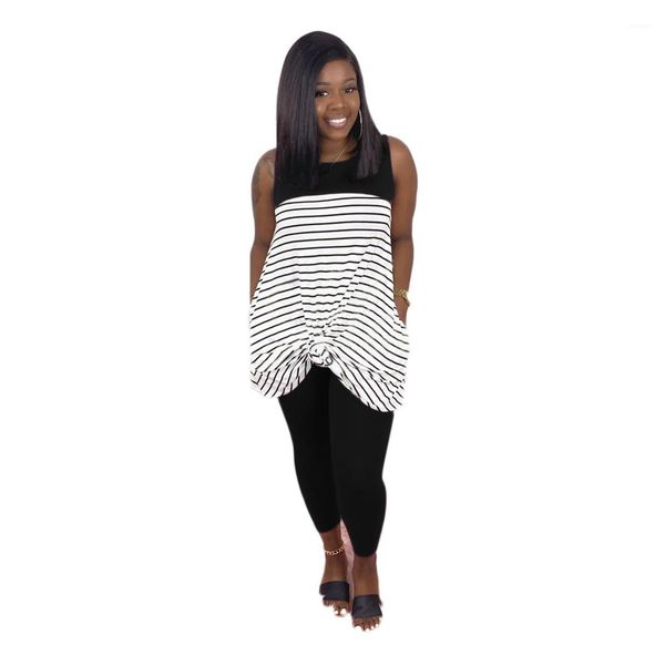 

pants summer loose sleeveless 2 piece women skirt set two piece womens sets slim long, White