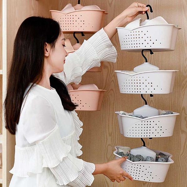 

storage box can be superimposed hanging underwear storage basket cabinet socks compartment box #yl5