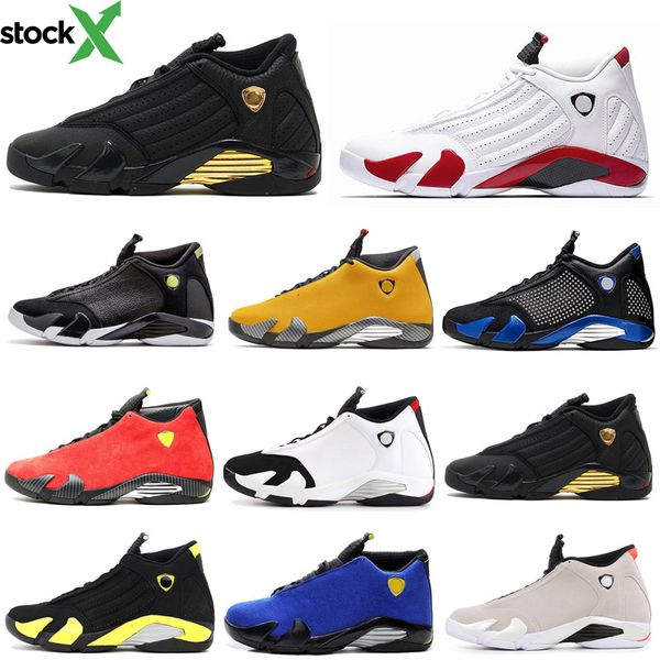 

men basketball shoes 14 14s reverse gold red candy cane last sblack toe desert sand thunder suede sports sneakers 7-13, Black