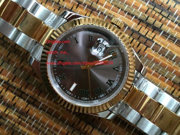 

factory supplier new ii 41mm two tone grey dial 116333 sapphire glass automatic mens watch watches, Slivery;brown