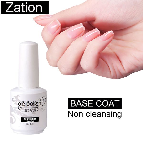 

zation transparent base and coat gel nail polish soak off uv 15ml primer gel polish long lasting nail art lacquer, Red;pink