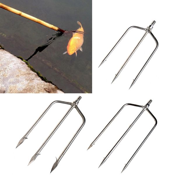 

stainless steel 3 prong harpoon fish spear fork fishing ice breaker drill fishing accessory tackle tool