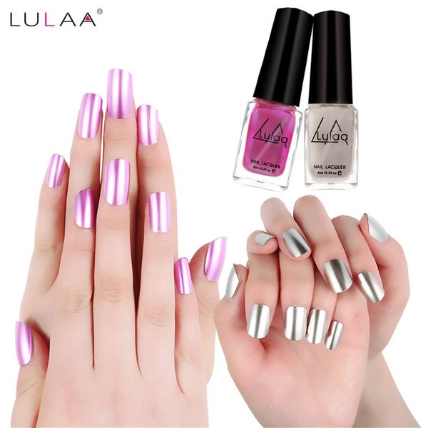

lulaa gel polish nail polish 5 colors 6 ml glue art gel lacquer colors nail gorgeous mirror metal bright