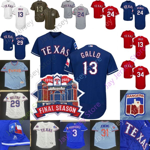 

Texas Custom Rangers Jersey Nolan Ryan Adrian Beltre Mike Minor Elvis Andrus Rougned Odor Nomar Mazara Hunter Pence Joey Gallo Kolby Allard
