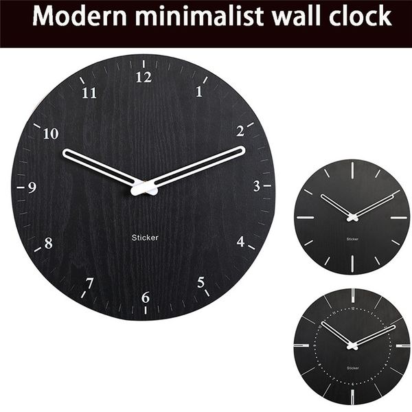 

wooden creative wall clock modern minimalist living room silent clock #4l26