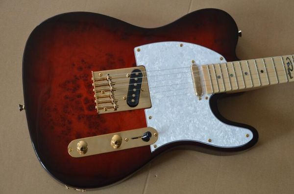 

пользовательский магазин / 22 trastes / т.л. guitarra eletrica / castanho vermelho / клен накладка / 6 cordas да guitarra / frete компании g