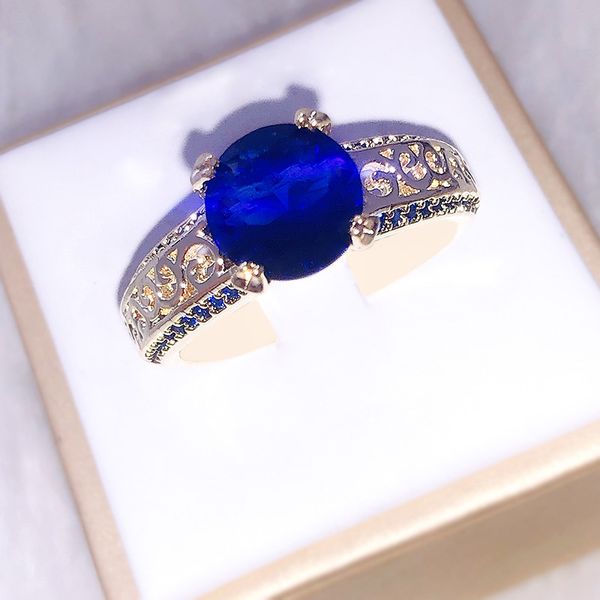 

rose jin xiangbin color blue engagement ring cai bao hand decorate ma'am, Silver