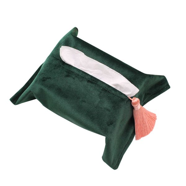 

deskorganizer office removable decorative with tassel cover container luxury home napkin holder tissue box artificial velvet