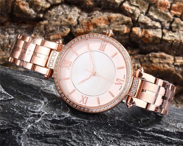 

luxury women watches designer iced out watch diamond bezel quartz lady quartz movement wristwatches orologio di lusso, Slivery;brown