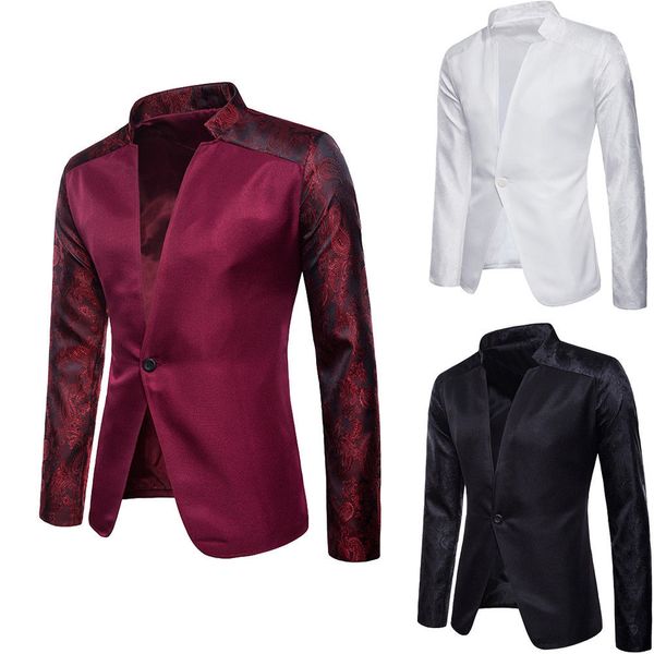 

new arrival luxury men blazer spring fashion brand cotton slim fit men suit blazers classic mens suit jackets coats, White;black