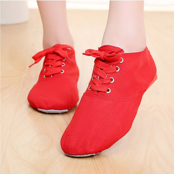 

6-color girls jazz shoes canvas fitness ballet dancing comfortable breathable children low dance slippers