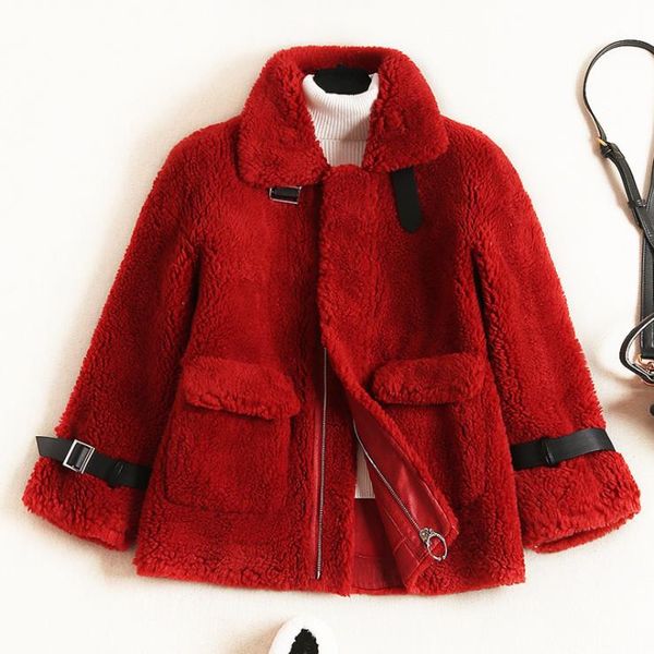 

european and american women's clothing 2019 winter new style long sleeve zipper fashionable wool coat, Black