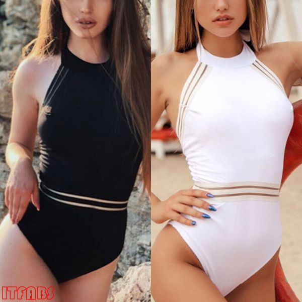 

summer women's hawaiian vacation swimsuit halter one-piece swimsuit