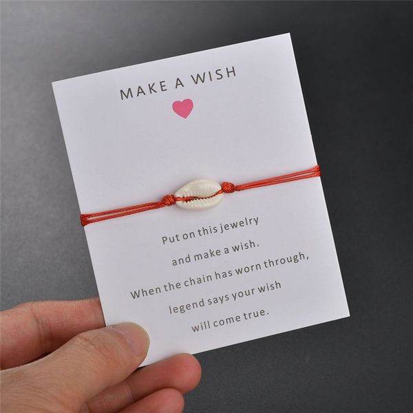 

fashion jewelry shells bracelet for women charms bracelets seashell red rope chain bracelet femme 2019, Black