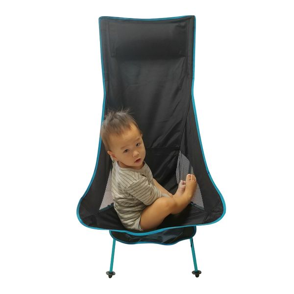 

portable collapsible moon chair fishing camping stool folding extended hiking seat anti-slip footrest cover chair accessories