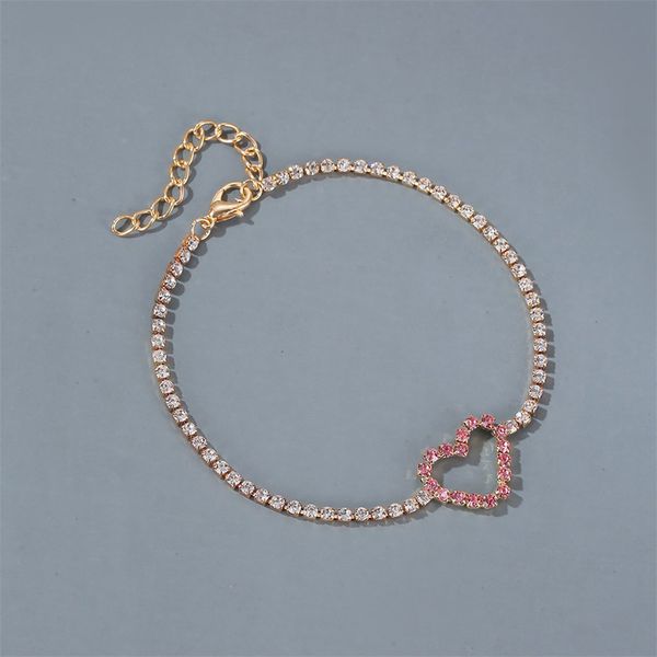 

2020 new rhinestone love heart chain bracelets for women girls elegant gold color geometric chains bracelet jewelry accessories, Black