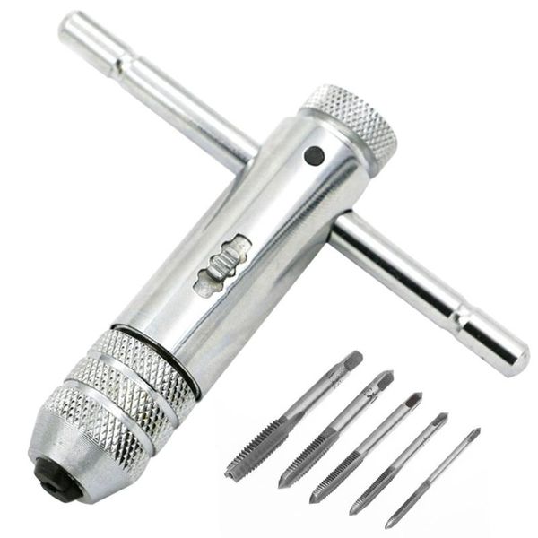 

m8 chromium plated hand work t-handle for reamers for screw extractors adjustable ratchet wrench with screw thread tap rapid