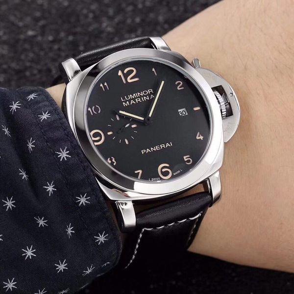 

New 13 aaa 13 panerai famou watche 44mm men women watch leather belt men port watch women gift no box 1