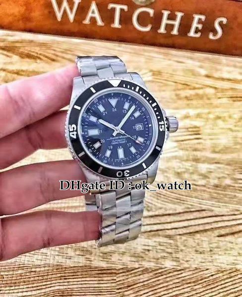 

новый 43 мм superocean y1739310 автоматические мужские часы черный циферблат стальной корпус дата высокое качество мужские новые спортивные, Slivery;brown