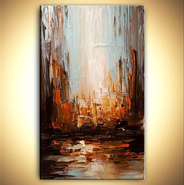 2019 Handmade Good Quality Abstract City Painting For Living Room Bedroom Best Abstract Wall Art Canvas Home Decor Paintings From Fineart 17 5