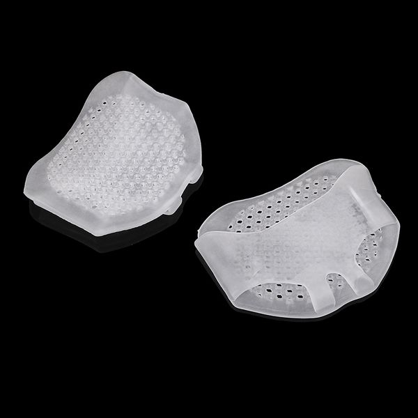

1pair силиконовые мягкий колодки высокой пятки противоскользящая protect боли уход за ногами стопы половина yard невидимый гель вставки, Black