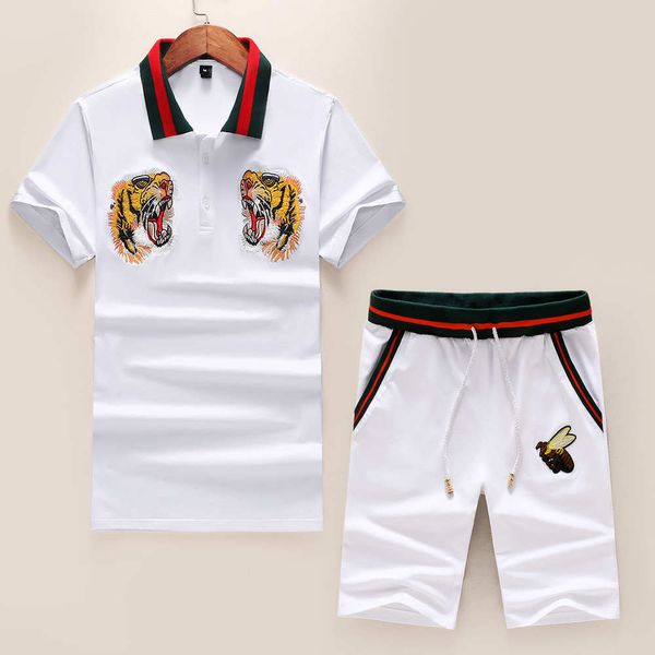 

роскошные спортивные костюмы для мужчин марка дизайнерская одежда футболка с короткими штанами костюмы мода tiger embroider 2 цвета азиатски, Gray