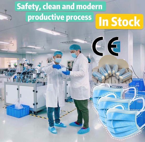

stock ce certified disposable 3 ply face mask supplier anti-dust anti air pollution face mask fast shipping