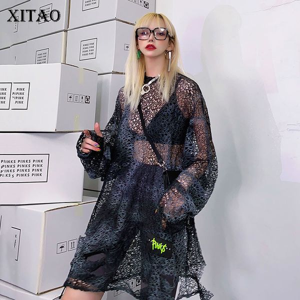 

xitao полюс выдалбливают футболка мода новые женщины perspective thin плюс размер сексуальный стиль сыпучие 2020 летняя minority tee dmy5085, White
