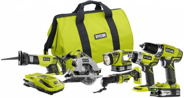 

6 tool cordle combo kit 18 volt one lithium ion 1 5 ah batterie drill ryobi