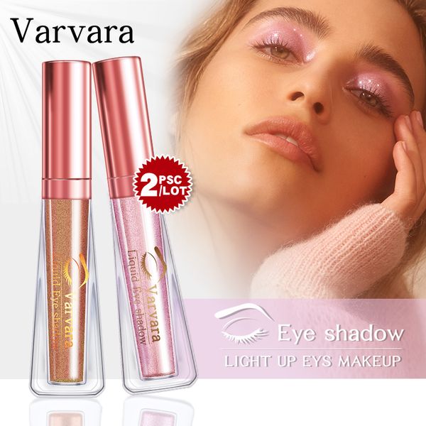 

2pcs liquid glitter eye shadow waterproof long-lasting makeup eyes pigment powder sweat-resistant highlighter 5 sets combination