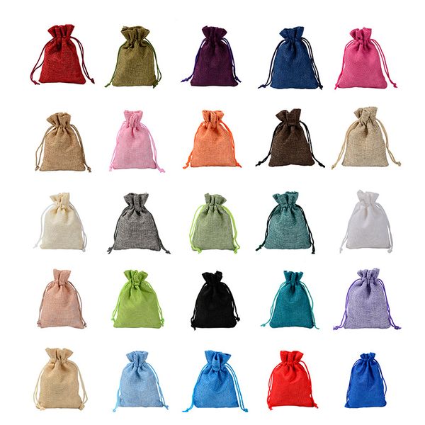

20pcs 10*14cm cotton linen candy gift bags wedding jewelry drawstring storage bags christmas gift pocket solid color diy pouches