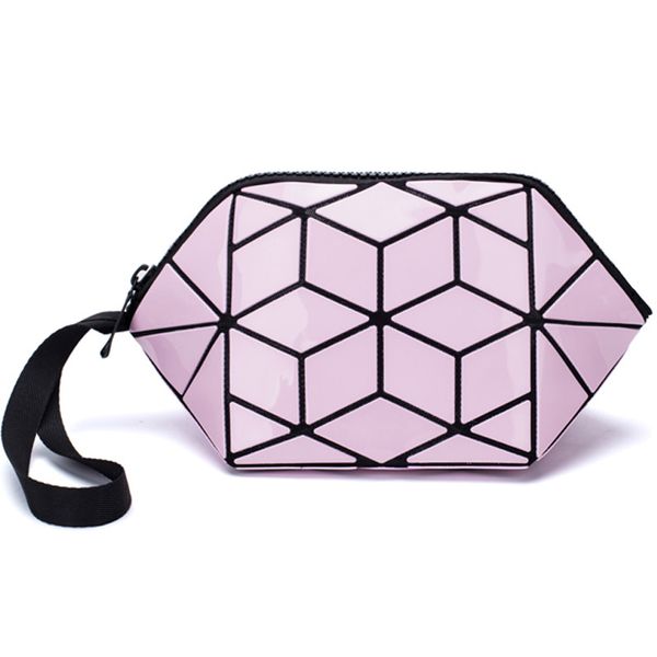 

2019 new women makeup bag clutch luminous cosmetic bags for ladies geometric cosmetic organizer purse women travel make up bag