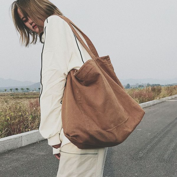 

fashion women canvas tote shoulder bag cotton fabric large capacity female cloth handbags folding reusable shopping bags travel