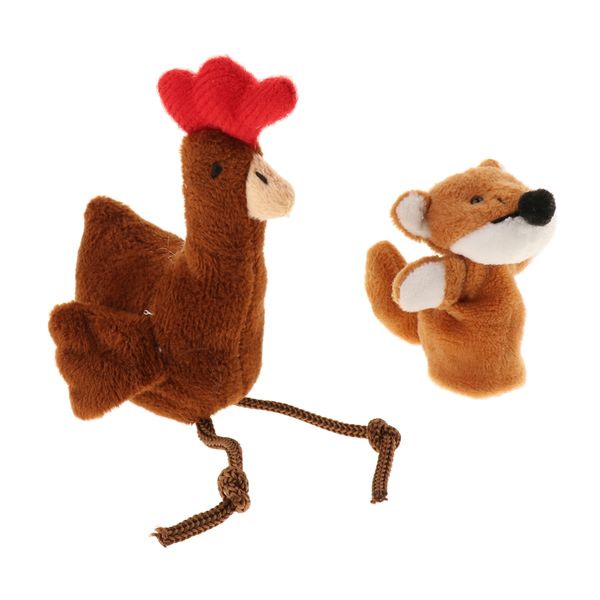 

lowrie & hen finger puppets kids educational toy children story telling props baby bed stories doll 2pcs