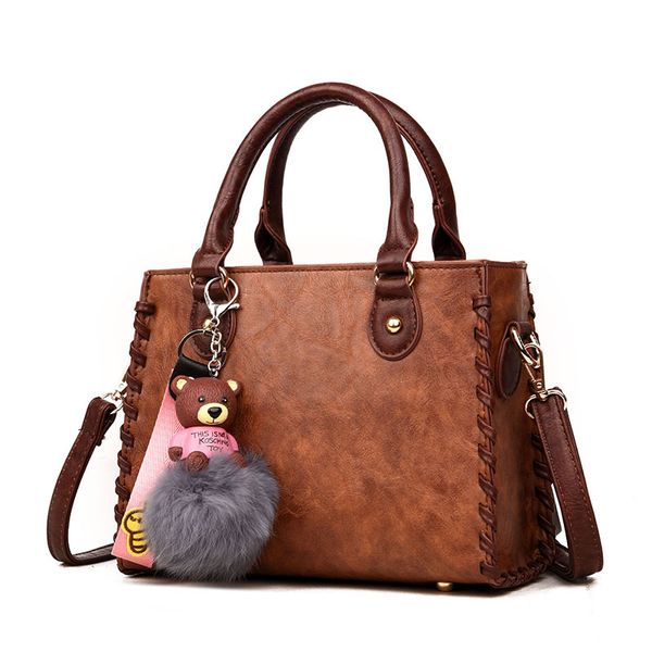 

2019 new arrival women leather handbag shoulder bag tote purse vintage fashion ladies hand bags woman sac a main femme